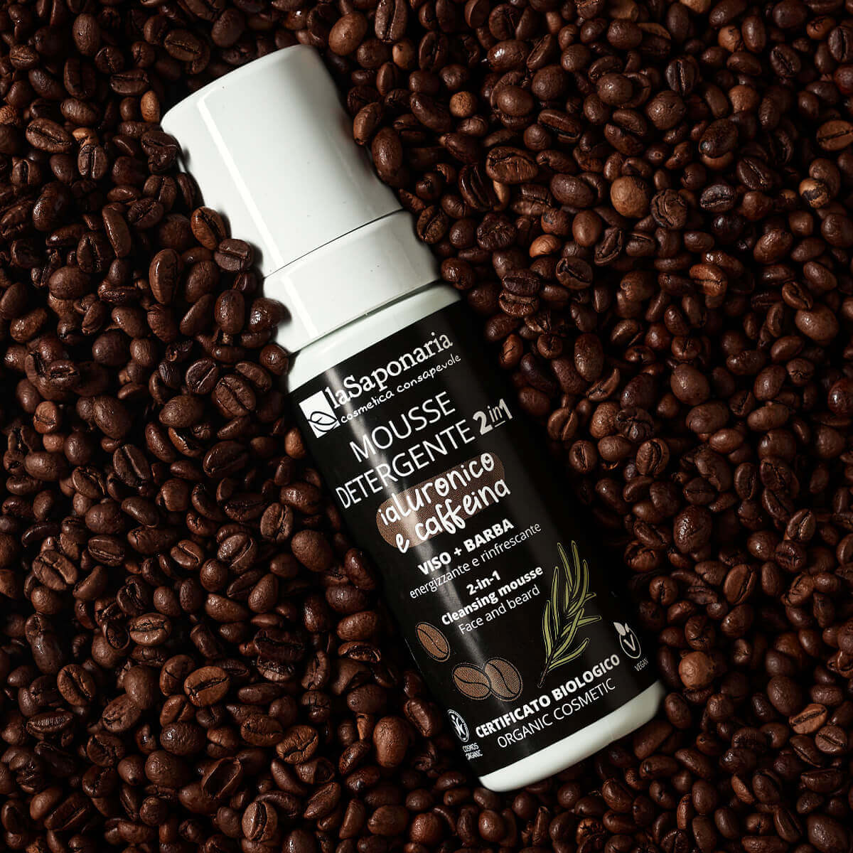 Mousse detergente viso ialuronico caffeina LA SAPONARIA
