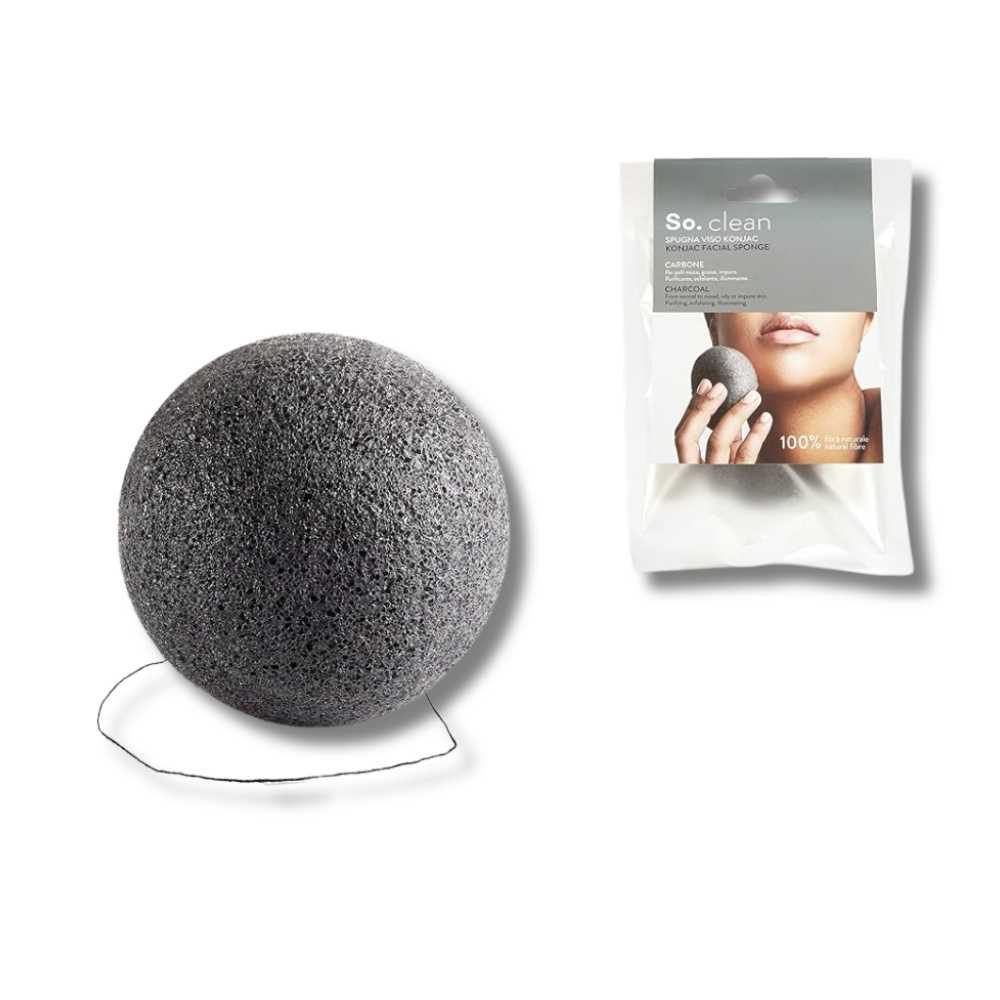 Spugna viso in konjac e carbone PERFETTO