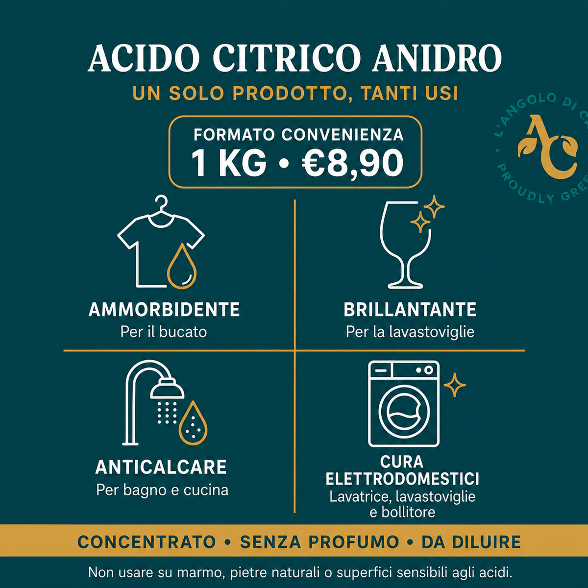 Utilizzo dell'acido citrico anidro con miglior prezzo da 1 kg