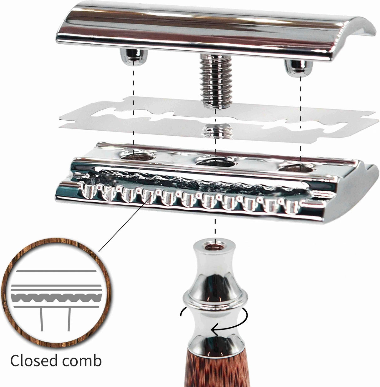 Rasoio metallo e bamboo BAMBAW