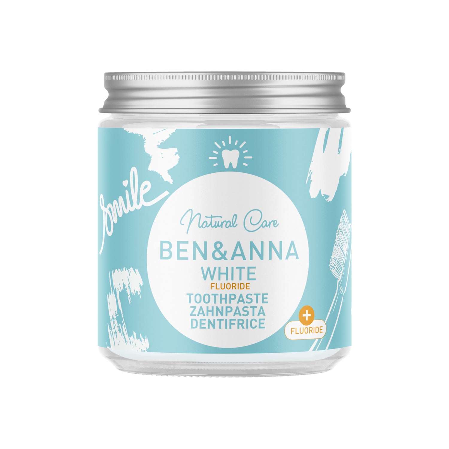 Dentifricio in crema white con fluoro BEN & ANNA