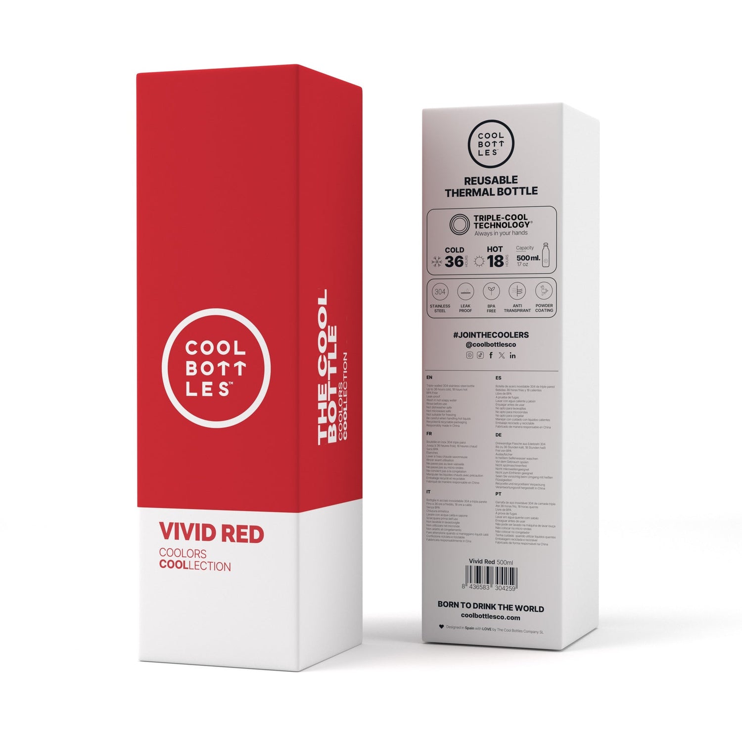 Borraccia 500 ml rosso COOL BOTTLES