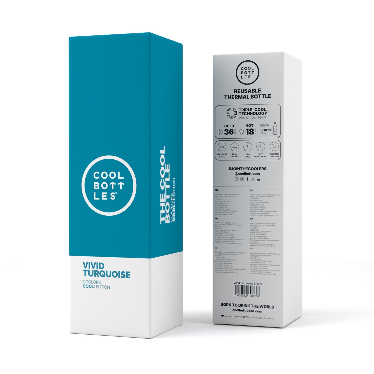 Borraccia 500 ml turchese COOL BOTTLES