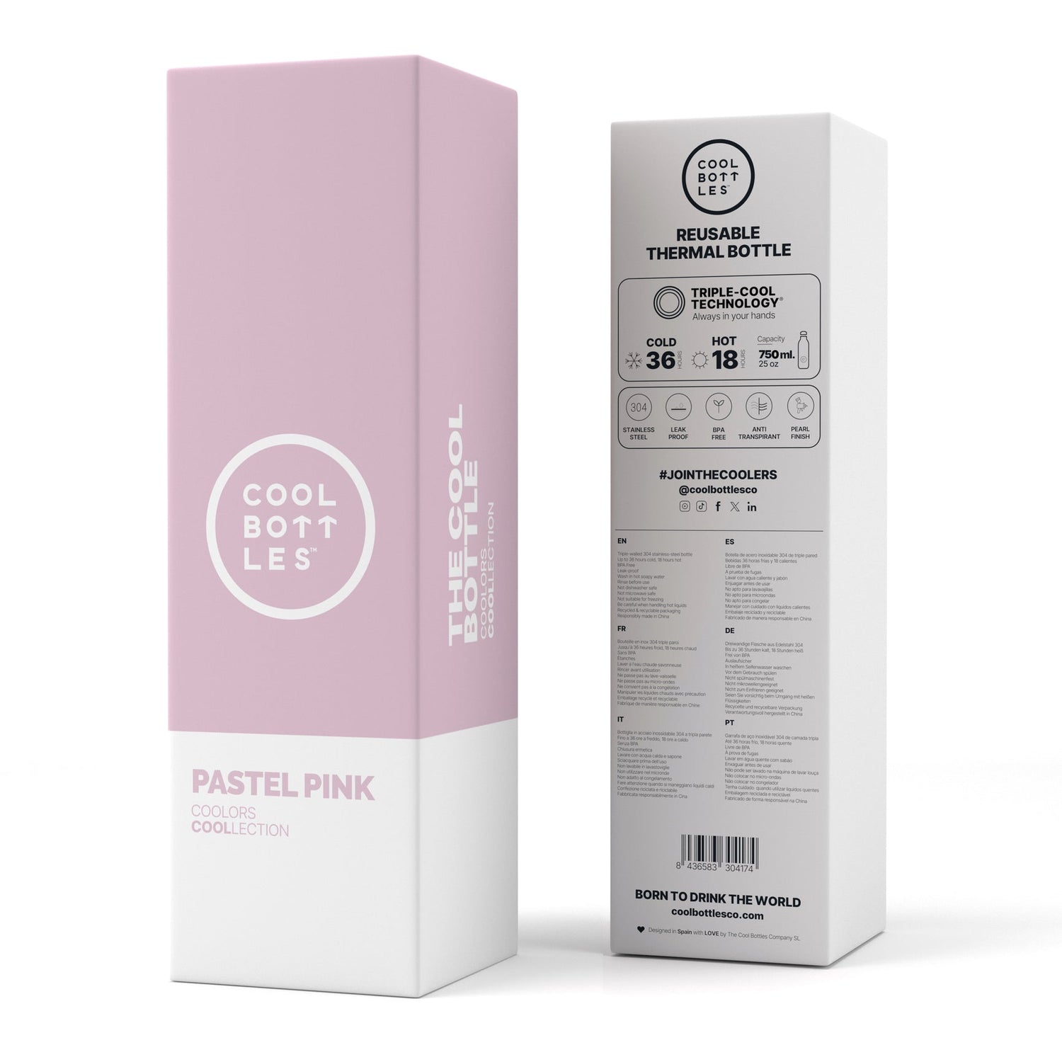 Borraccia 750 ml rosa COOL BOTTLES