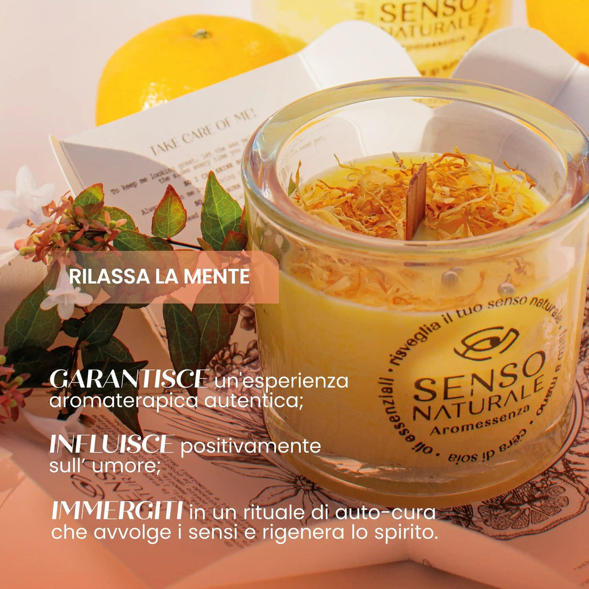 Candela naturale Veniglia Mandarino SENSO NATURALE