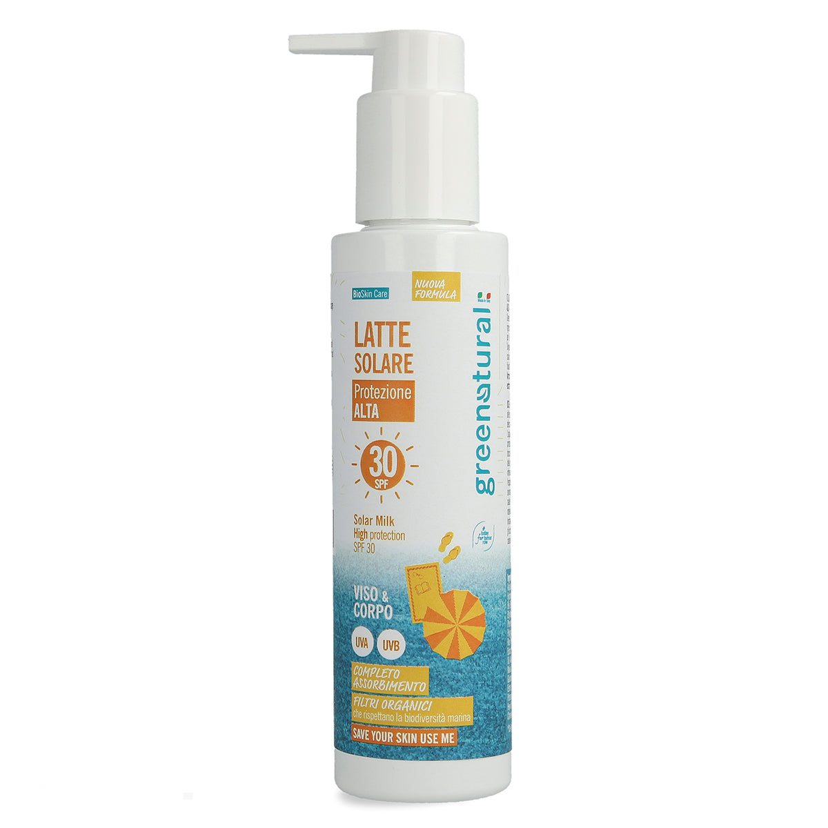 Latte e crema solare media protezione spf 30 Greenatural