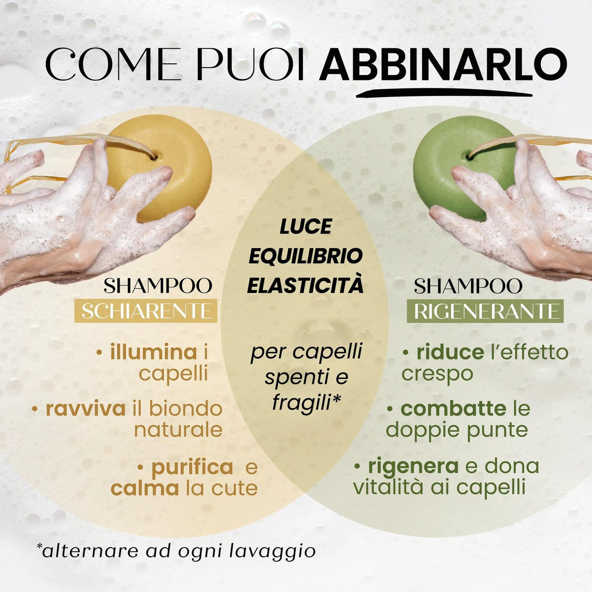 Shampoo balsamo solido schiarente illuminante SENSO NATURALE