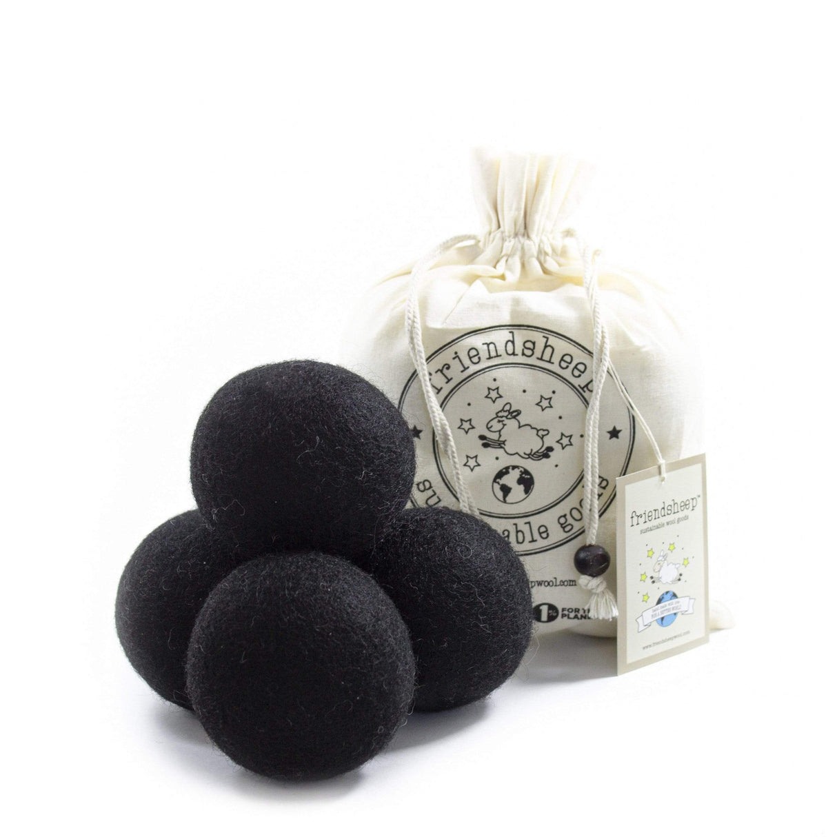 Palle per Asciugatrice Nere 4 pz FRIENDSHEEP WOOL