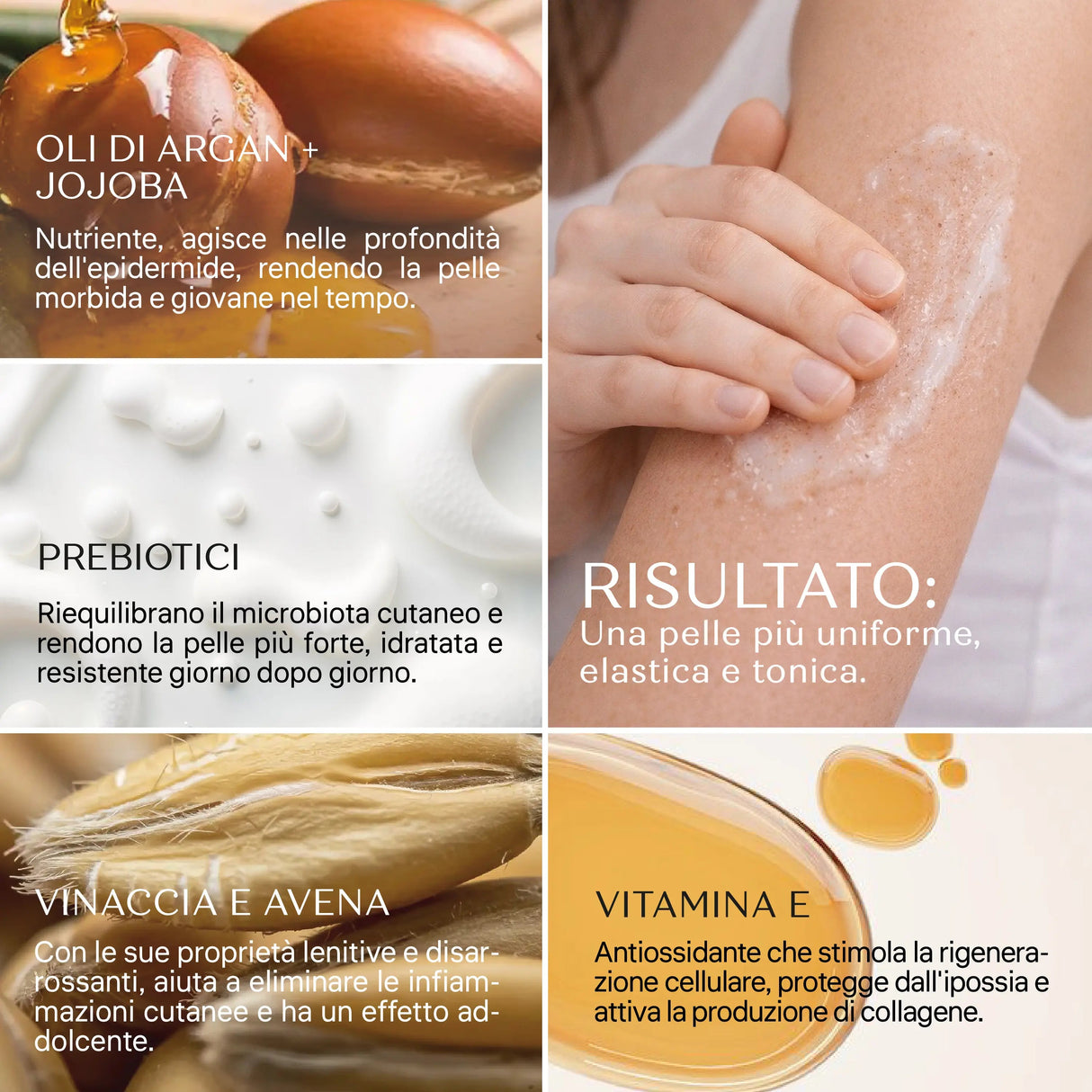 ingredienti gommage argan elasticizzante senso naturale