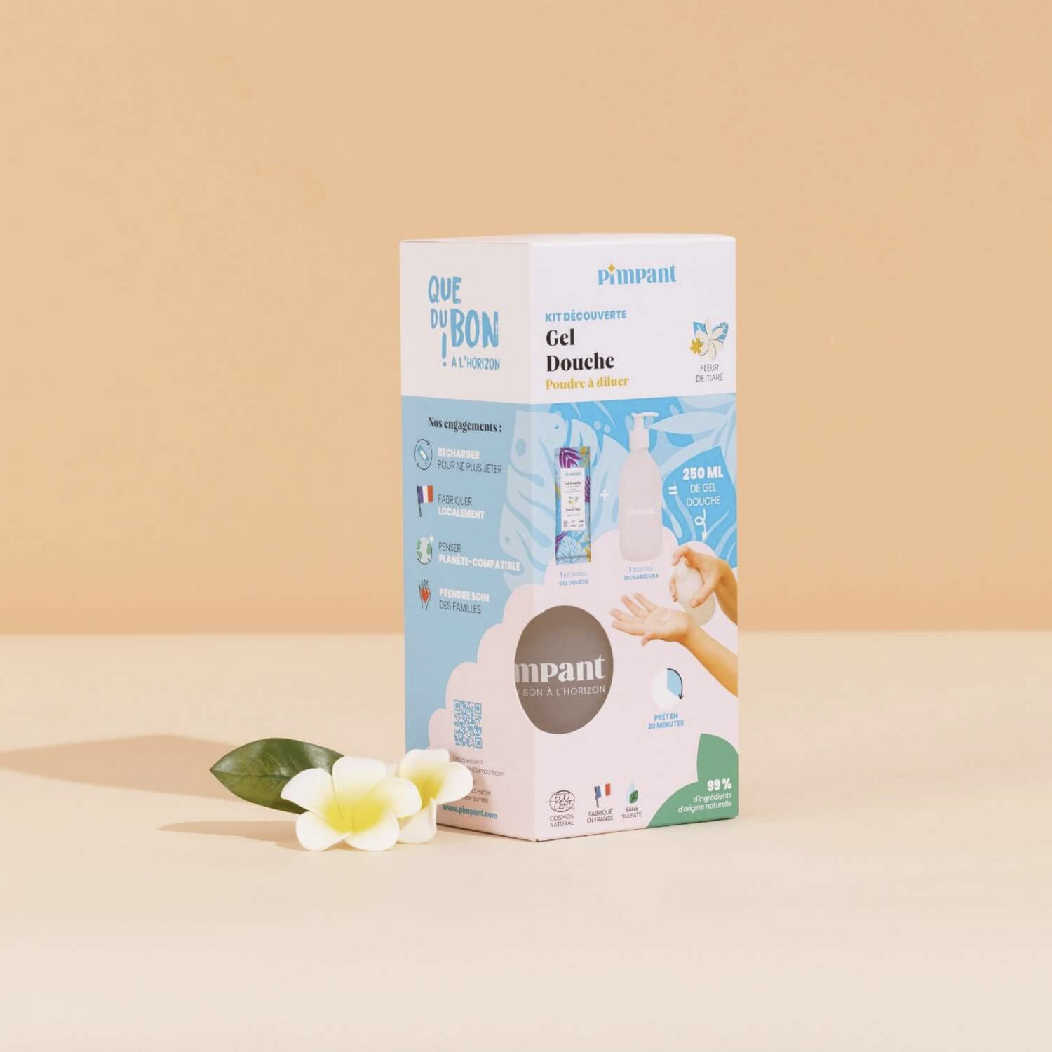 Kit gel doccia fiori di tiaré solubile PIMPANT
