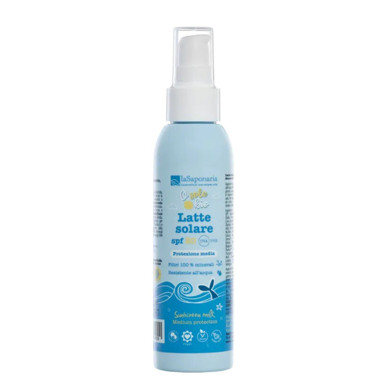 Latte solare spf 20 LA SAPONARIA con filtro minerale senza scia bianca