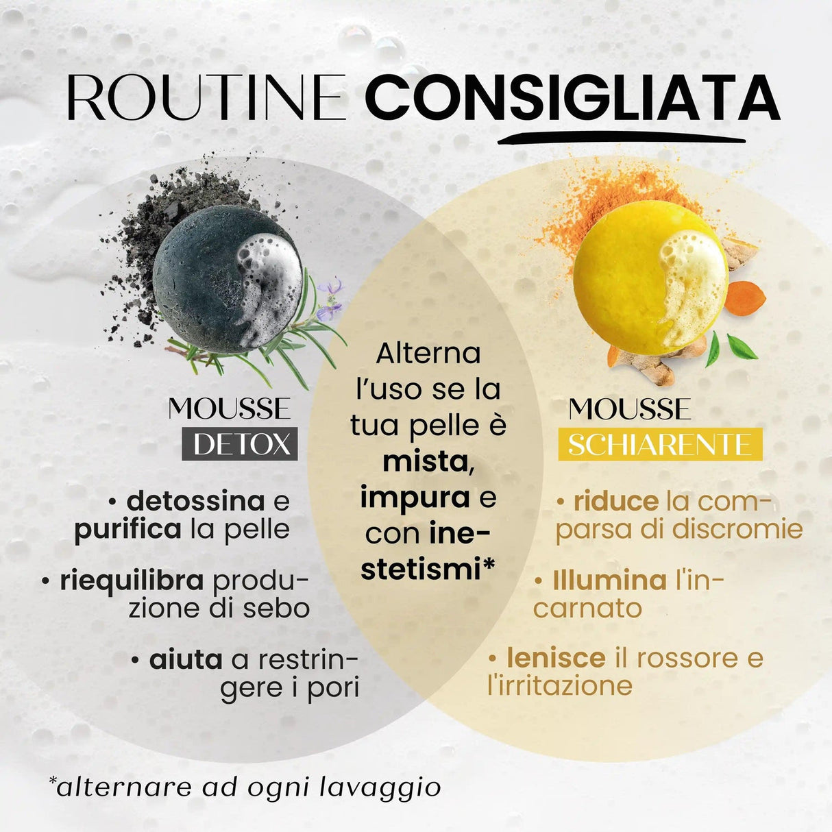 Detergente mousse viso solida detox SENSO NATURALE