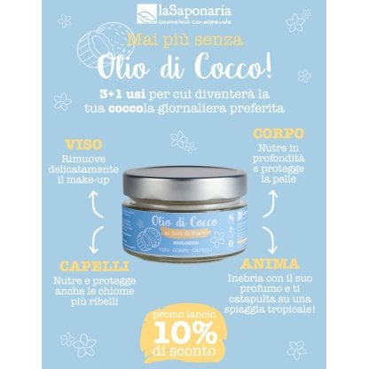 Olio di cocco ai fiori di Tiarè bio LA SAPONARIA