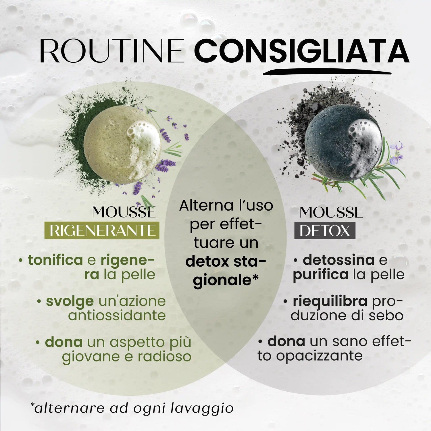 Detergente mousse viso solida rigenerante SENSO NATURALE