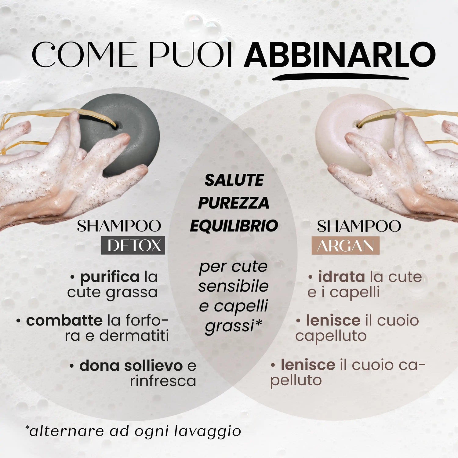 Shampoo balsamo solido detox antiforfora SENSO NATURALE