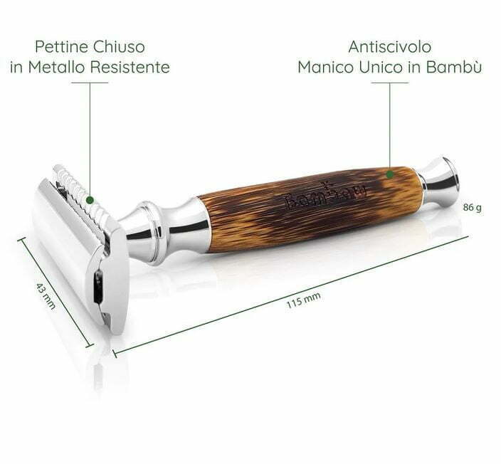 Rasoio metallo e bamboo BAMBAW