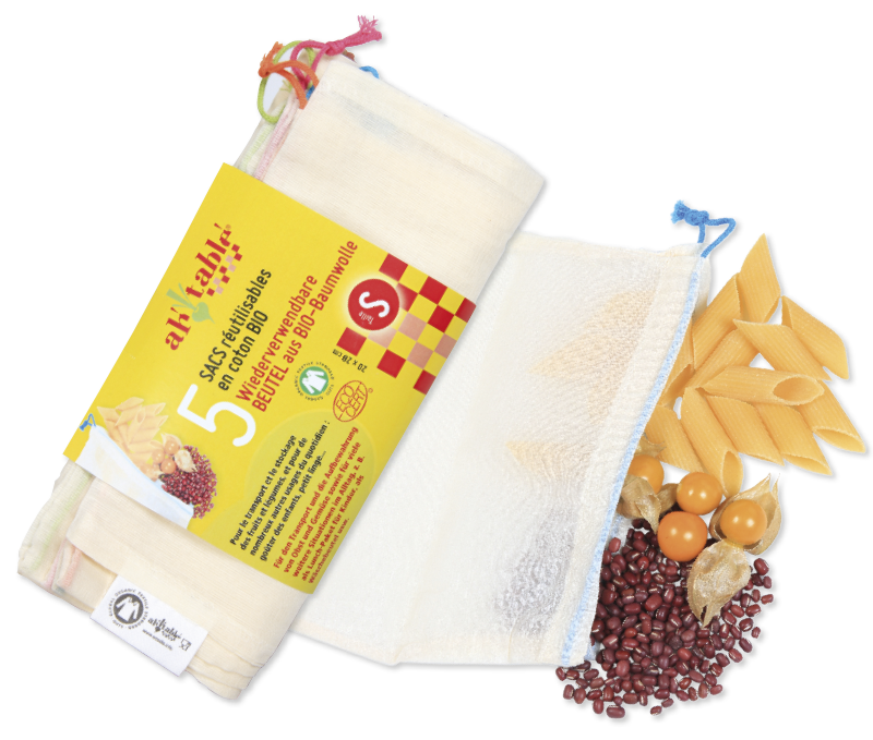 5 sacchetti in cotone per alimenti S