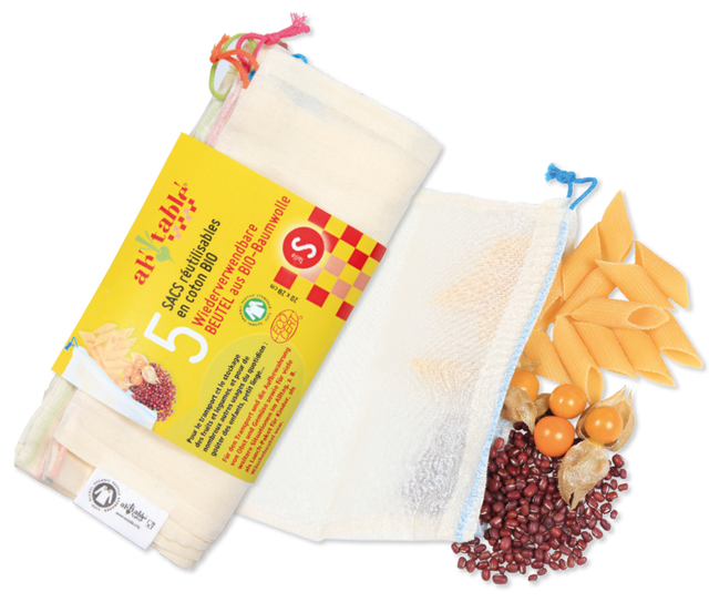 5 sacchetti in cotone per alimenti S