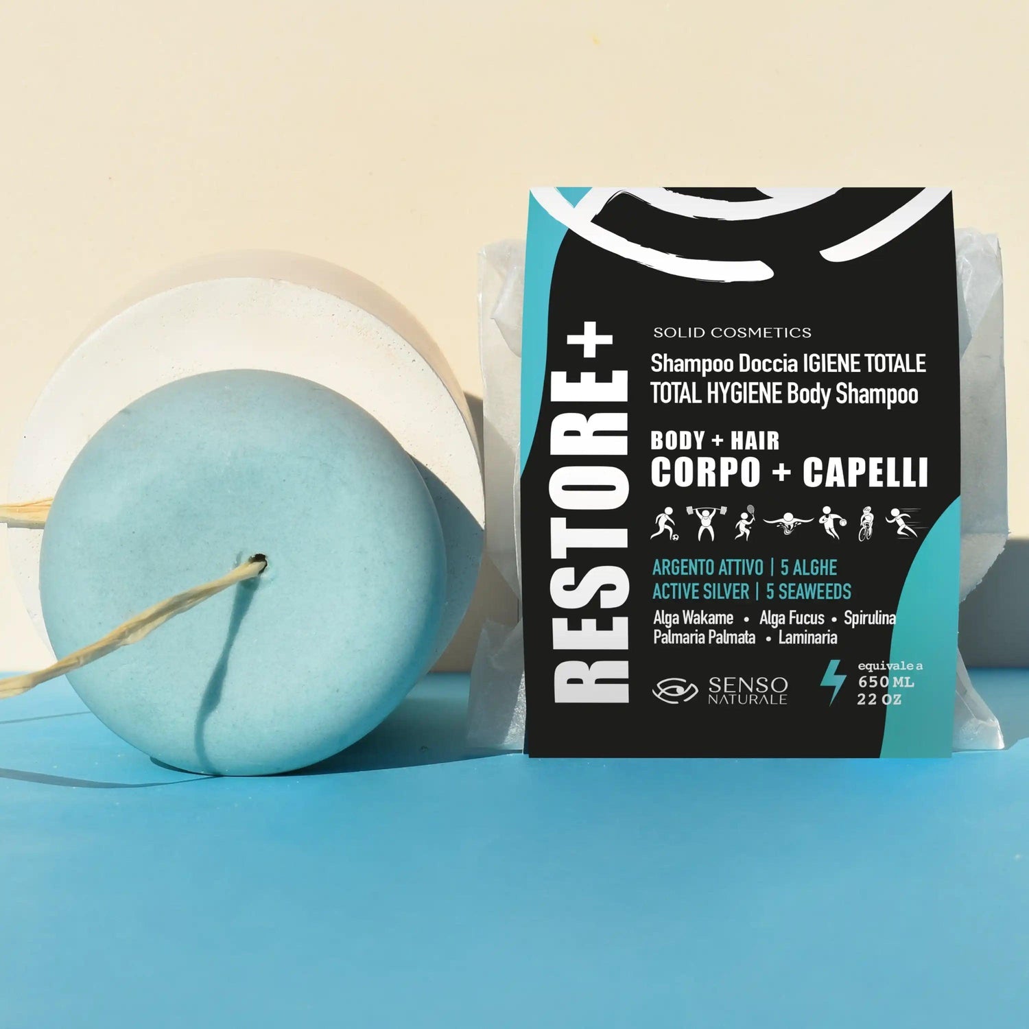 Shampoo doccia solido Restore+ SENSO NATURALE