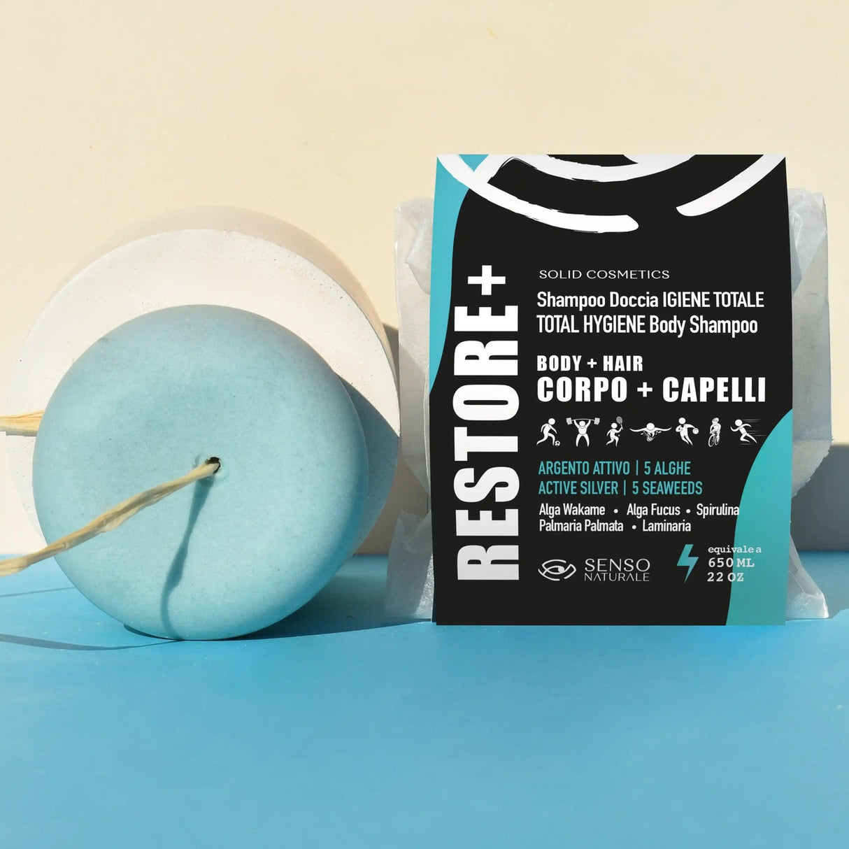 Shampoo doccia solido Restore+ SENSO NATURALE