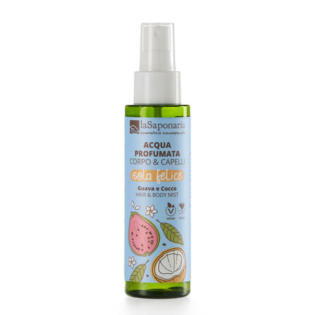Acqua per capelli e corpo Isola Felice La Saponaria al profumo di Guava e Cocco