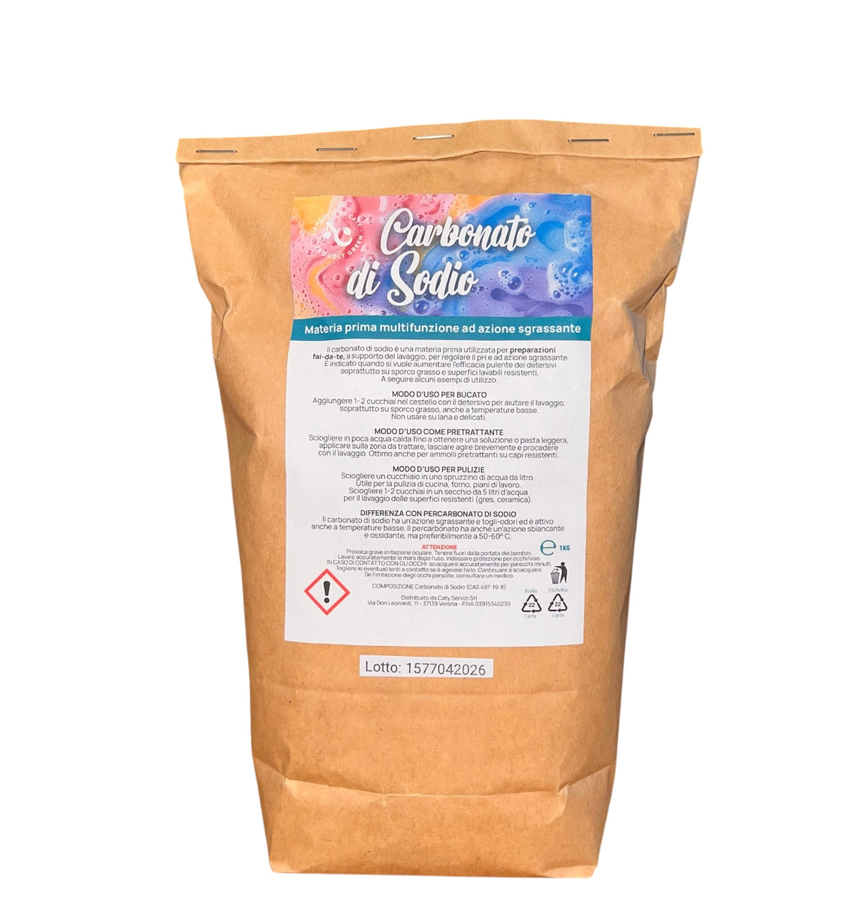 Carbonato di Sodio L'Angolo di Caty, sgrassatore universale ecologico per bucato e pulizie di casa