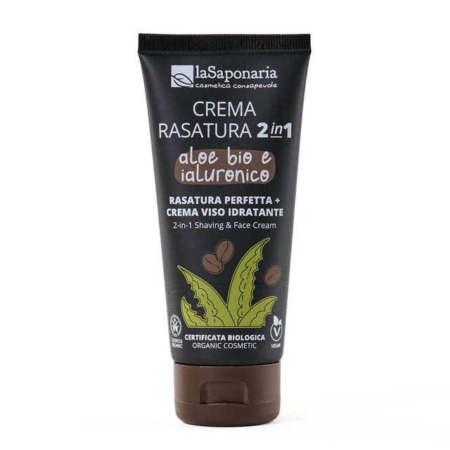 Crema da rasatura con azione idratante con aloe bio e acido ialuronico la saponaria