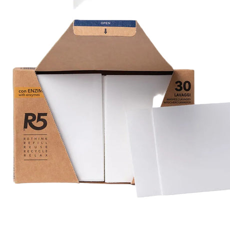 come sono fatti i fogli di detersivo bucato R5 living 