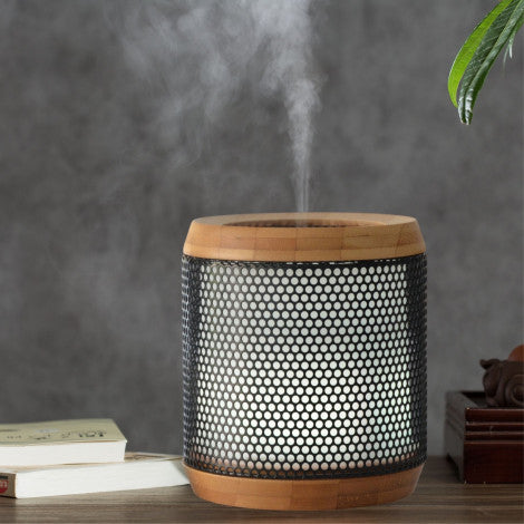 Diffusore ad ultrasuoni per oli essenziali elipsia in metallo e bamboo Zen Arome