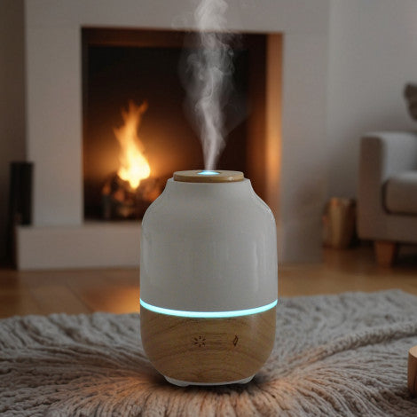 Diffusore a ultrasuoni per oli essenziali in ceramica e legno Purisia Zen Arome