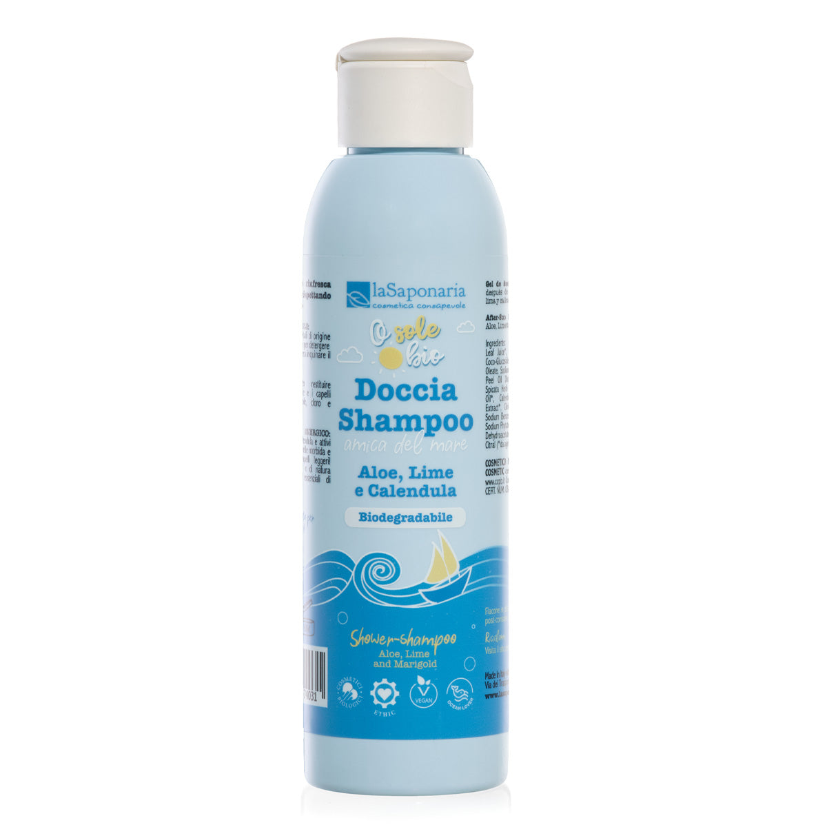 doccia shampoo con aloe biodegradabile per barca, camper, campeggio la saponaria