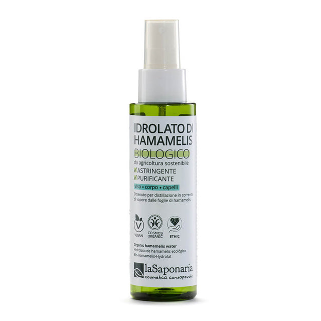 idrolato di hamamelis biologico astringente purificante la saponaria