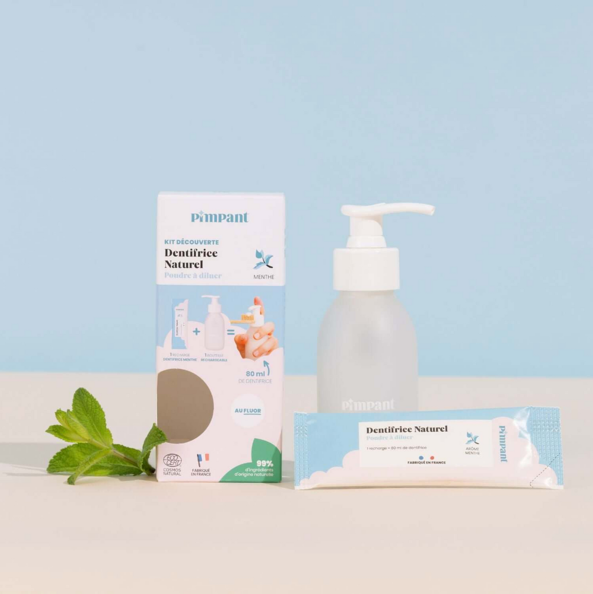 Kit dentifricio menta con fluoro solubile PIMPANT