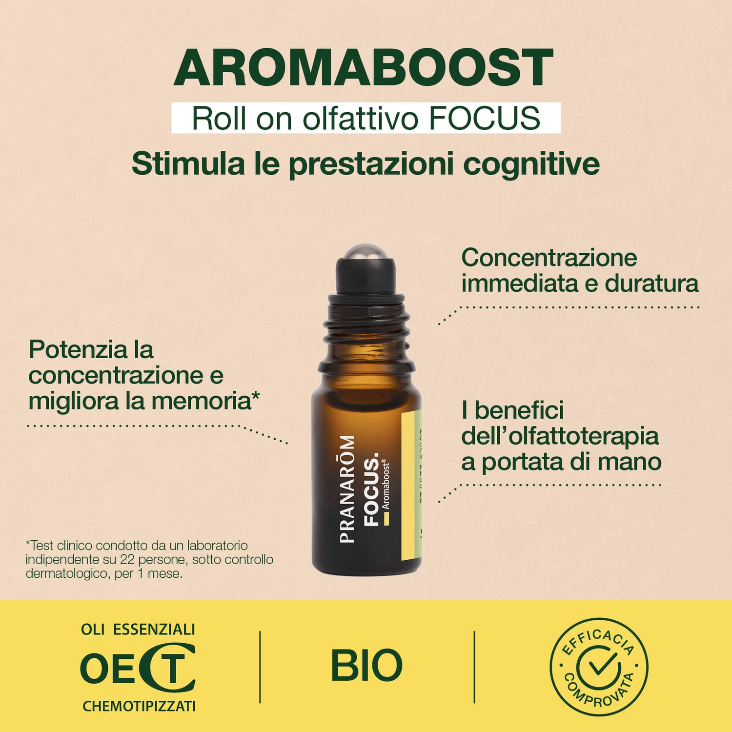 Roll on per concentrazione bio Pranarom