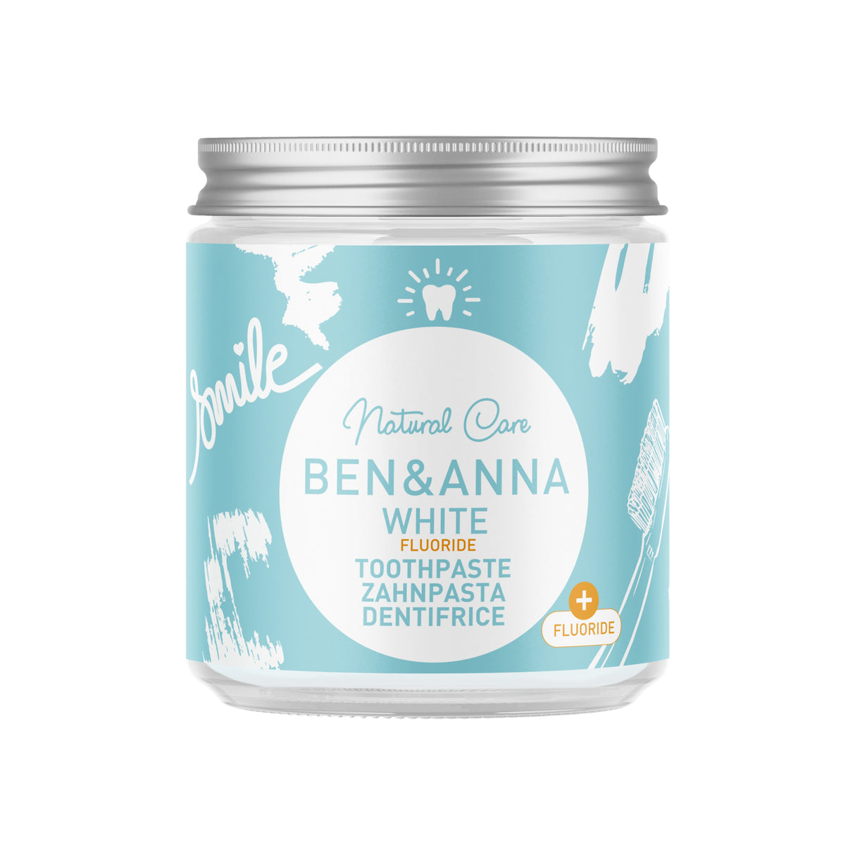 Dentifricio in crema white con fluoro BEN & ANNA