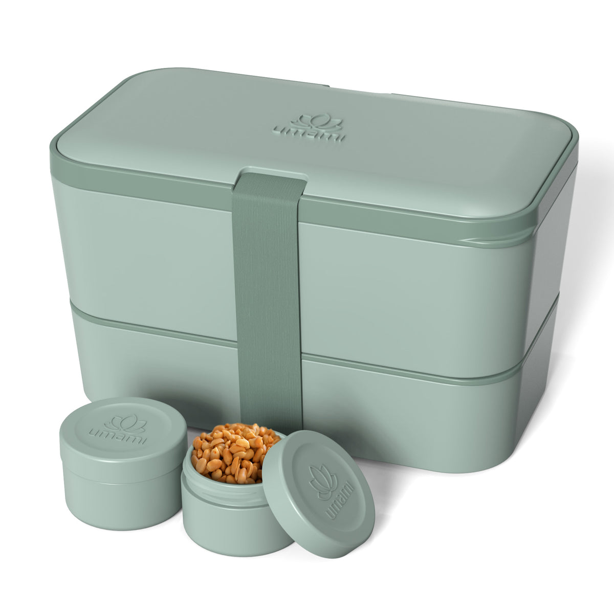 porta pranzo bento box ermetica con posate da 1,5 lt di capienza colore verde