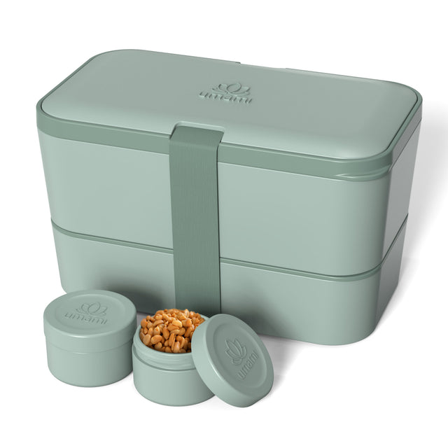 porta pranzo bento box ermetica con posate da 1,5 lt di capienza colore verde