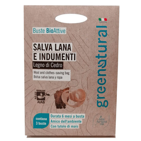 busta bioattiva salva lana legno di cedro GREENATURAL