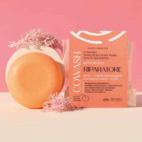 cowash maschera solida per capelli ricci danneggiati con astaxantina senso naturale