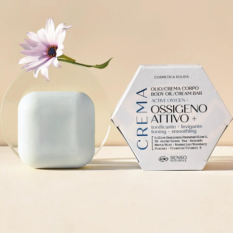 crema olio corpo solido con ossigeno attivo tonificante senso naturale