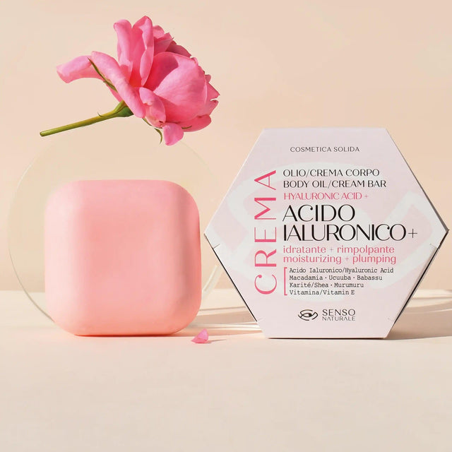 crema olio corpo solido idratante rimpolpante con acido ialuronico senso naturale