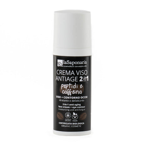 Crema viso e contorno occhi da uomo con petidi e caffeina La Saponaria