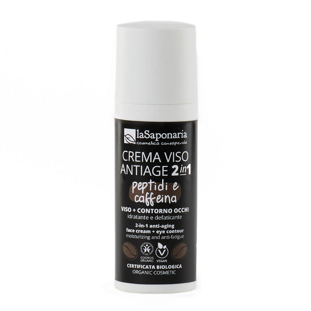 Crema viso e contorno occhi da uomo con petidi e caffeina La Saponaria