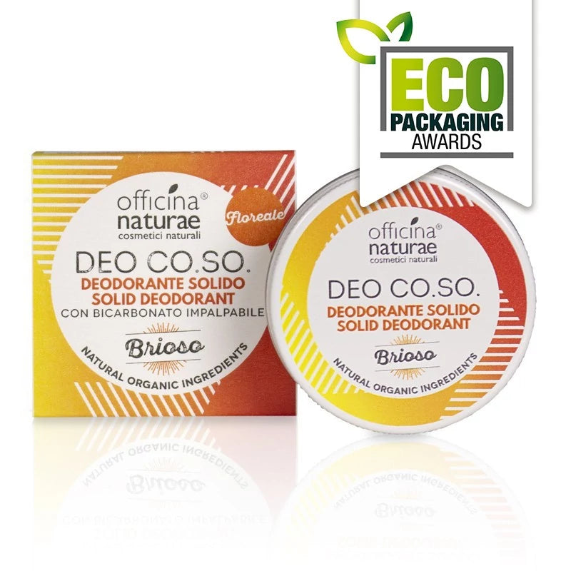 deodorante solido brioso officina naturae in scatola di latta