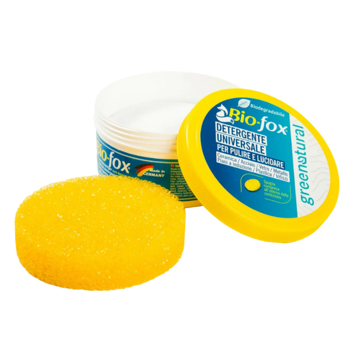 detergente in pasta lucidante con spugna greenatural