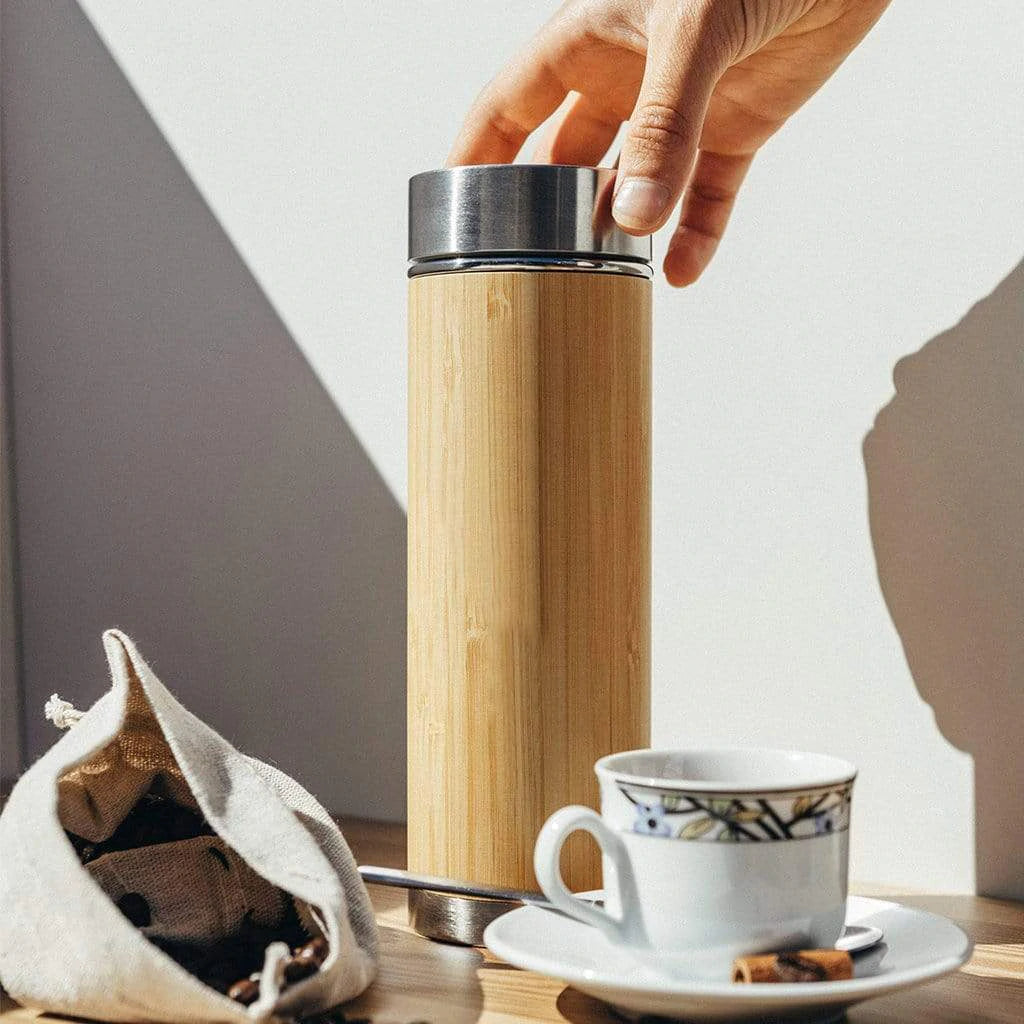 borraccia termica con infusore in bamboo 400 ml