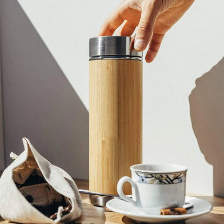 borraccia termica con infusore in bamboo 400 ml