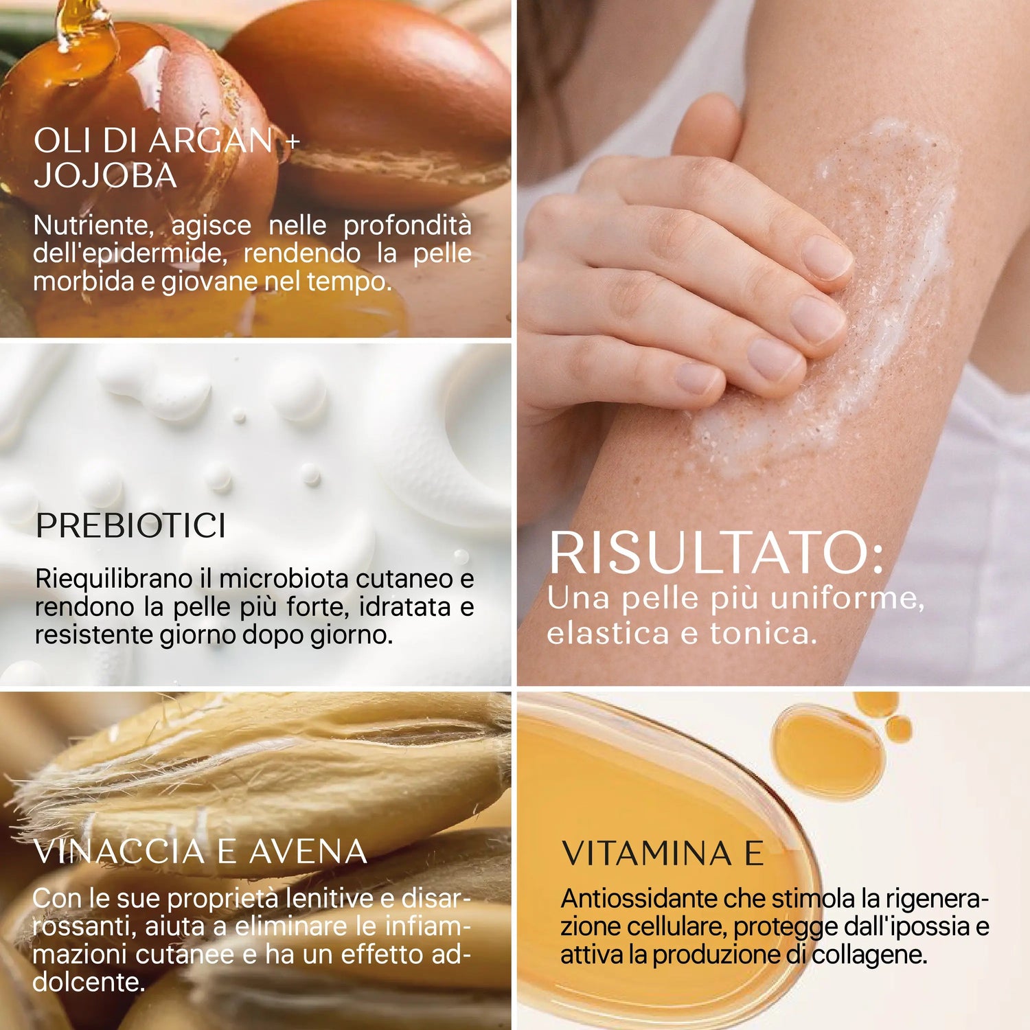 ingredienti gommage argan elasticizzante senso naturale