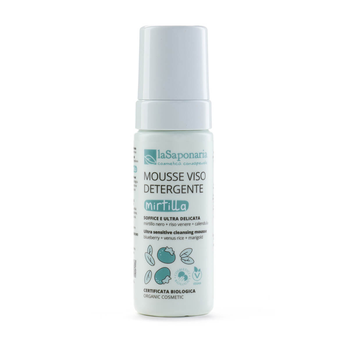 Mousse per detergere il viso con schiumatore mirtilla La Saponaria