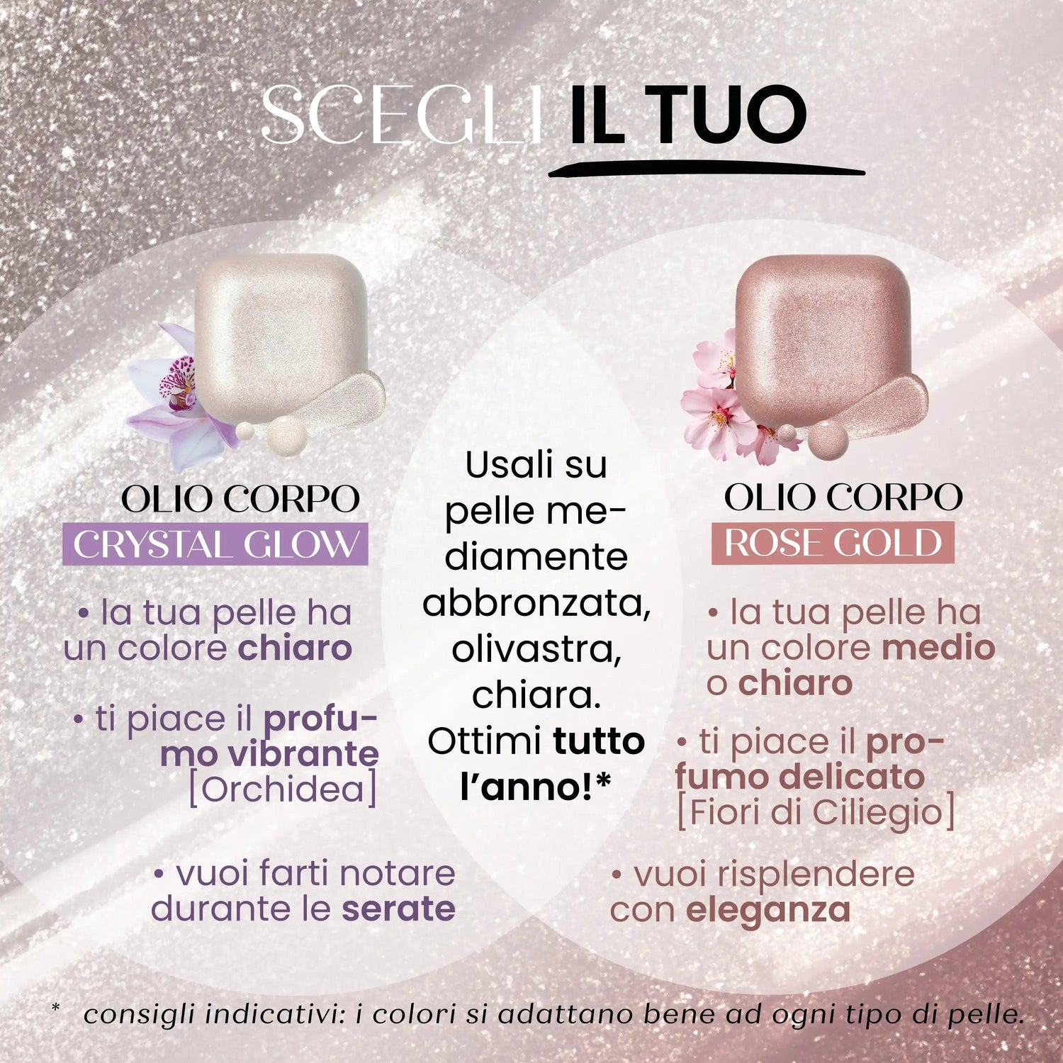 olio corpo solido illuminante crystal glow senso naturale